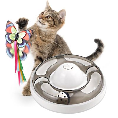 Ηλεκτρικά περιστρεφόμενα παιχνίδια της Pet γατών με το ανακουφίζοντας τρυπώντας μόνο παιχνίδι γατών πεταλούδων Hey σφαιρών