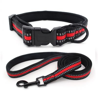 Webbing λουριών περιλαίμιων σκυλιών επένδυσης νεοπρενίου καθορισμένο αντανακλαστικό γρήγορο περιλαίμιο πορπών απελευθέρωσης με το καθορισμένο λουρί σκυλιών σχοινιών έλξης