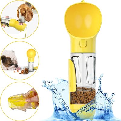 300ml αποσπάσιμα 2 σε 1 μπουκάλι νερό σκυλιών με το εμπορευματοκιβώτιο τροφίμων &amp; το φτυάρι επίστεγων