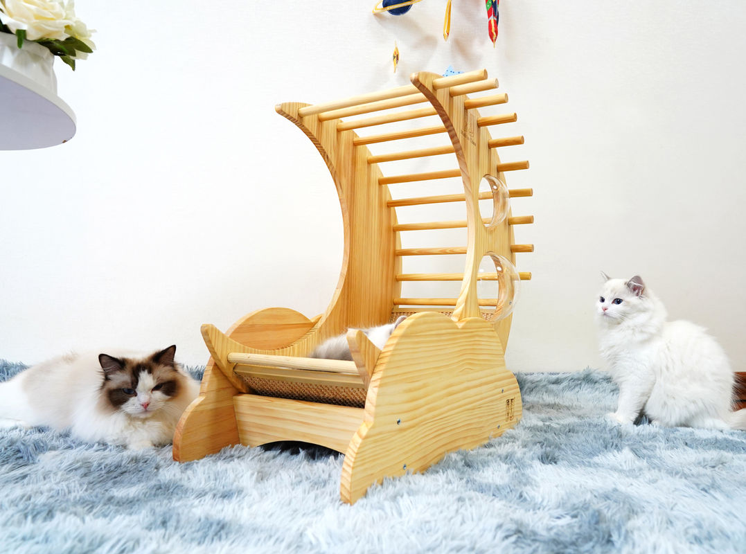 Ξύλινο σπίτι δέντρων κρεβατιών γατών της Pet Condo σπιτιών Scratcher γατών Hallupets