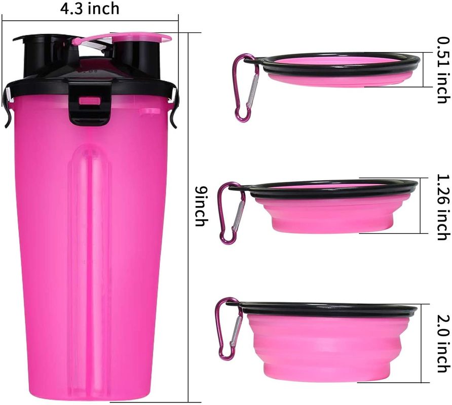 350ml υπαίθριος φορητός διανομέας μπουκαλιών νερό της Pet με 2 πτυσσόμενα κύπελλα σιλικόνης