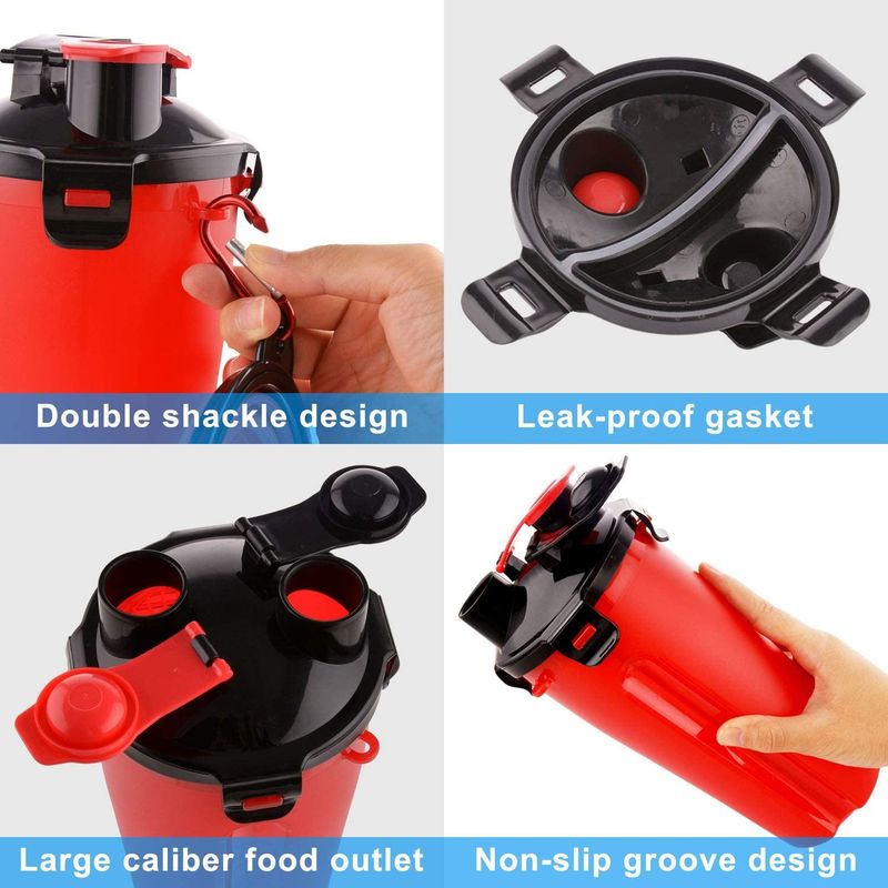 2 στα πτυσσόμενα κύπελλα 1 350ml Pet σκυλιών νερού μπουκαλιού τροφίμων με Carabiner