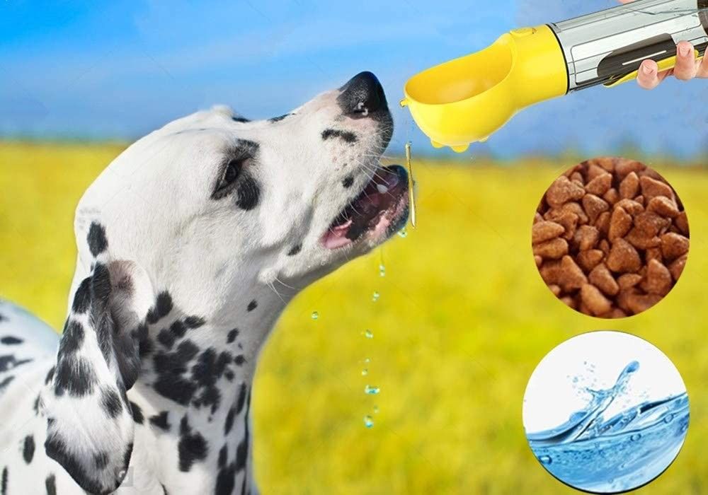 Mutifunctional 4 σε 1 φορητό μπουκάλι νερό 300ML κουταβιών για το περπάτημα και το ταξίδι