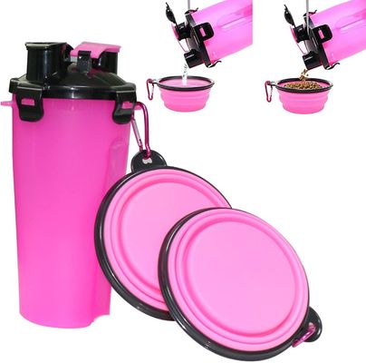 350ml υπαίθριος φορητός διανομέας μπουκαλιών νερό της Pet με 2 πτυσσόμενα κύπελλα σιλικόνης